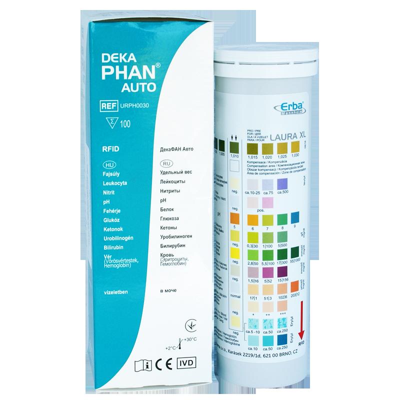 Тест-смужки для експрес аналізу сечі на 10 параметрів №100 Декафан Авто